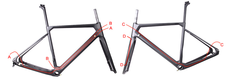 Enrutamiento de cables interno completo para bicicleta de gravel LCG010-D