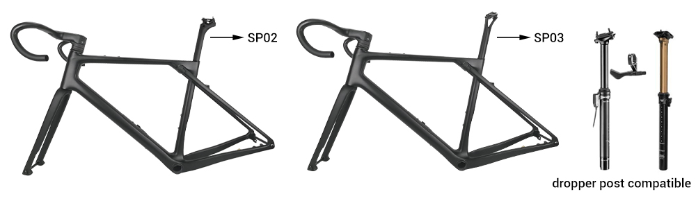 Tija de sillín de carbono SP02 y SP03 opcional